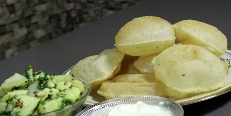 Chawal Ki Puri And Soya Methi Aloo 1 1