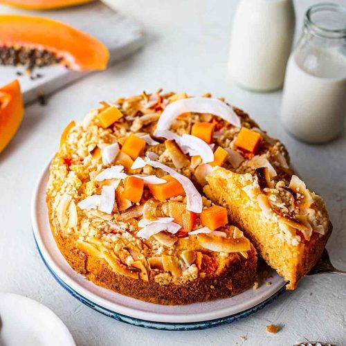 Beetroot Papaya Vanilla Nuts Cake