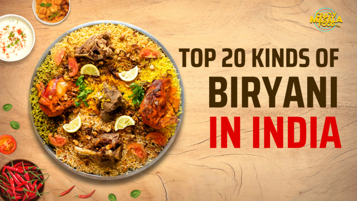 top 20 kinds of biryani in india