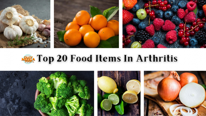 top 20 food items in arthritis