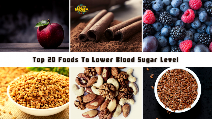 top 20 foods to lower blood sugar level