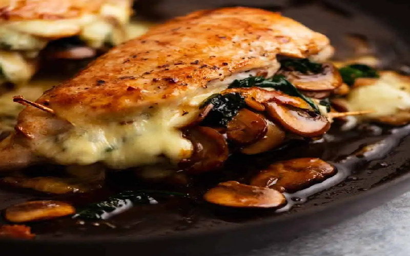 mushroom-and-cheese-stuffed-chicken-breast