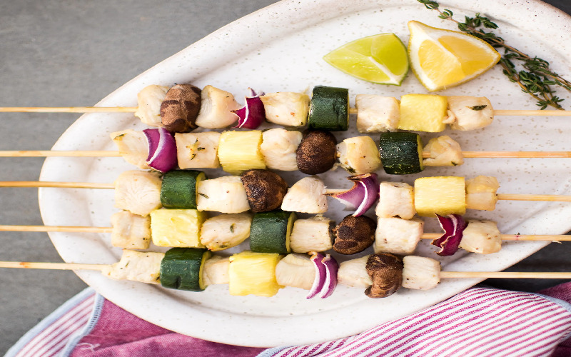 mushroom-and-chicken-skewers