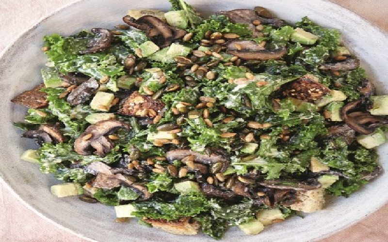 mushroom-and-kale-salad