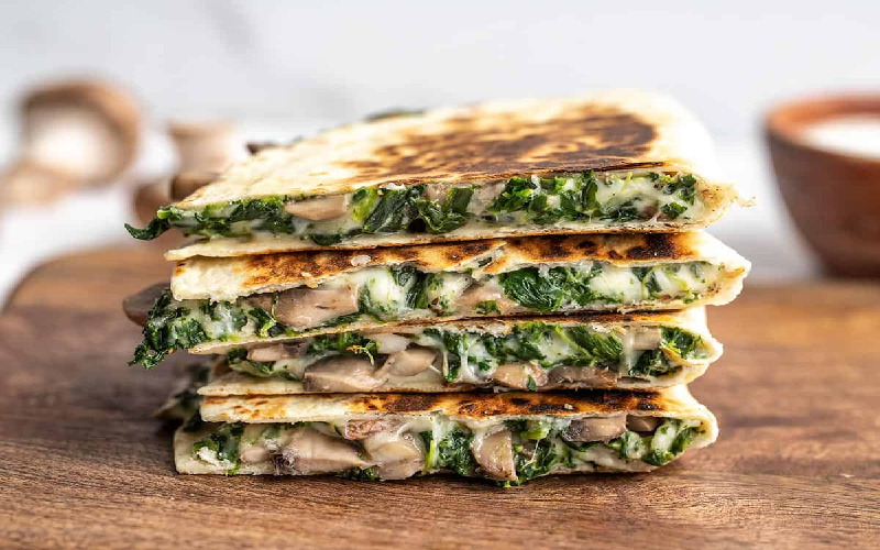 mushroom-and-spinach-quesadillas
