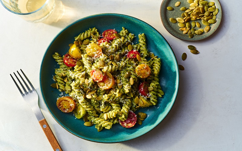 pasta-salad-with-pumpkin-seed-pesto-recipe pasta-salad-with-pumpkin-seed-pesto-recipe