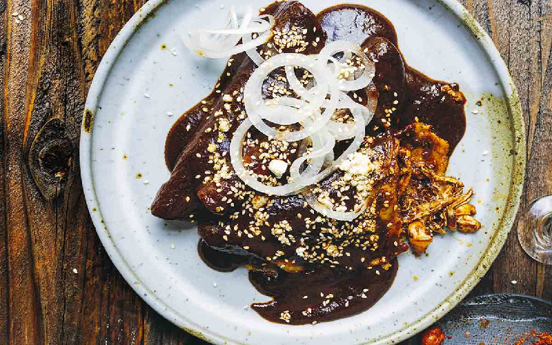 chocolateinfused-mole-enchiladas
