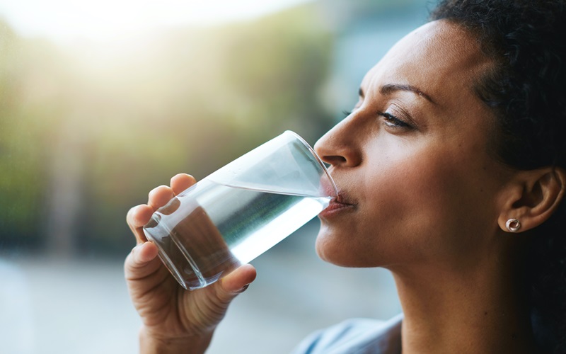 Hydration is her beauty secret