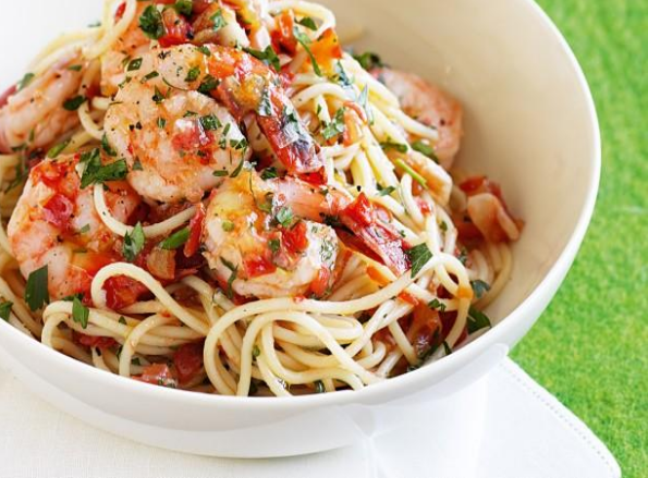 Chili-prawns-with-spaghetti