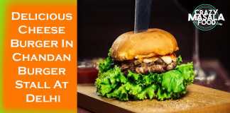 Delicious Cheese Burger In Chandan Burger Stall At Delhi