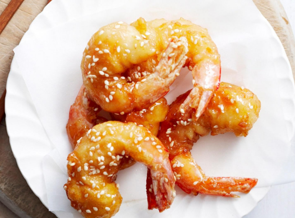 Honey-prawns-with-sesame