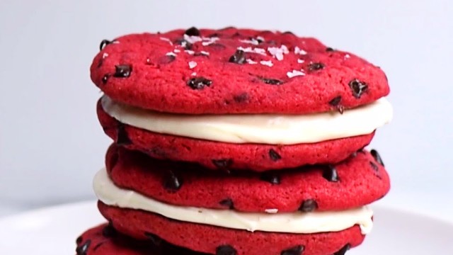 Nutella-Stuffed Red Velvet Skillet Cookie-