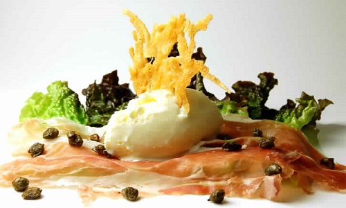 Parmesan Ice Cream with Prosciutto