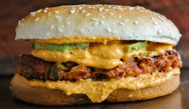 Veggie Spiced Burger At Castle Grill