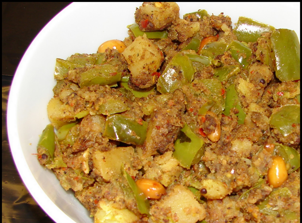 capsicum-sabzi-with-groundnut-paste